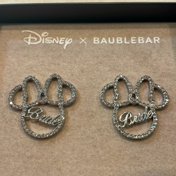 Disney Baublebar Bride Rhinestone Earrings New in Box - Picture 2 of 4